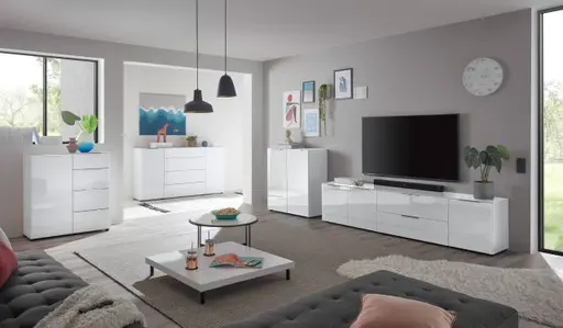 Kommode - B ca. 90 cm, Weiß