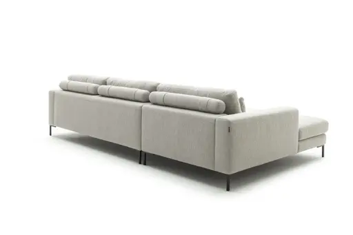 Ecksofa Solano - Longchair Links mit 2,5-Sitzer, Boucle, Natur