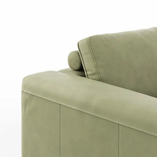 Ecksofa Solano - 2,5-Sitzer mit Ecke Rechts, Leder, Olive