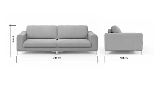 Sofa Solano - 3-Sitzer, Stoff, Eukalyptus