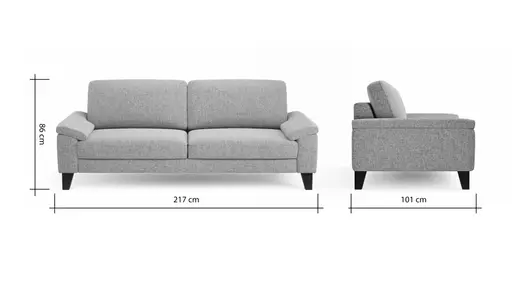 Sofa Oviedo - 3-Sitzer, Stoff, Dunkelblau