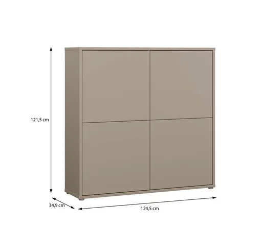 Kommode FAID- B ca. 124 cm, Taupe