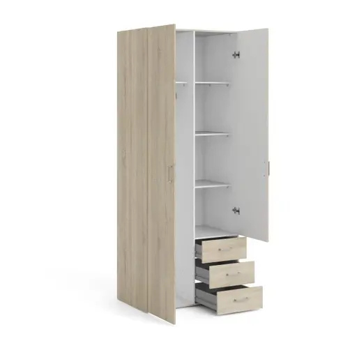 Drehtürenschrank- B ca. 78 cm, Eiche Dekor