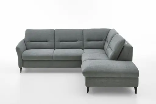 Ecksofa - 2,5-Sitzer mit Ecke rechts, Chenilleflachgewebe, Eisengrau