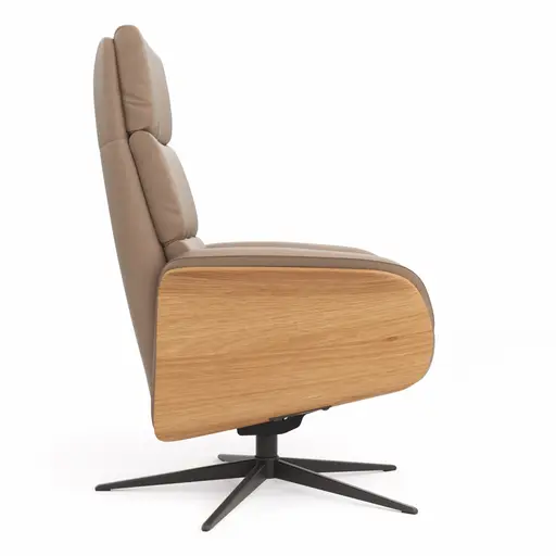 Relaxsessel Amila - Größe M, inkl. Relaxfunktion und Kopfteilverstellung, Leder, Rauchbraun