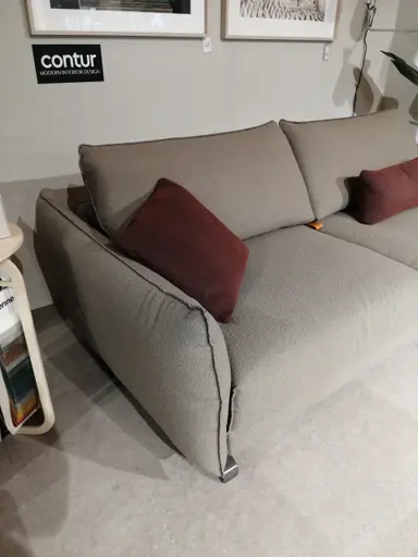 Sofa Fiolina - 3-Sitzer inkl. Schlaffunktion, Stoff, Hellgrau