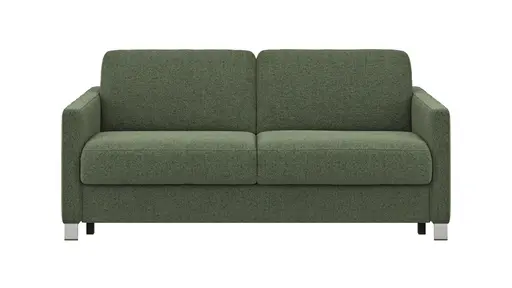 Sofa Nuoro - 2,5-Sitzer inkl. Schlaffunktion, Armlehne schmal, Stoff, Olivgrün