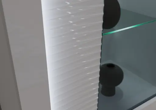 Vitrine - mit Beleuchtung, B ca. 60 cm, Weiß, Weiß Hochglanz