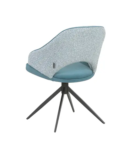 Stuhl MERIEM - drehbar, Stoff, Blau