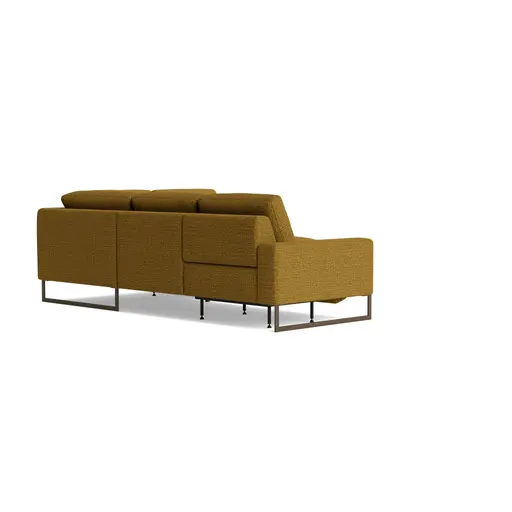 Ecksofa Enna - 2,5-Sitzer mit Ecke rechts inkl. motorischer Relaxfunktion, Stoff, Senfgelb