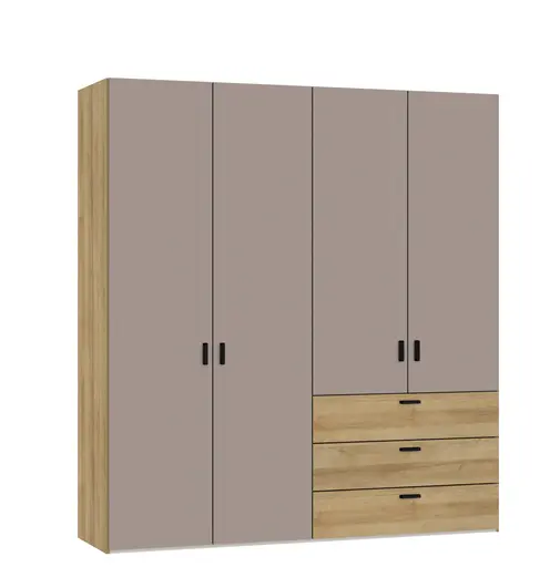 Drehtürenschrank JOIN IT- B ca. 202 cm, Eiche Dekor, Nougat