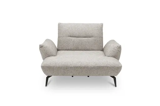 Sessel PAYTON - Loveseat inkl. Rückenneigung, Stoff, Silbergrau