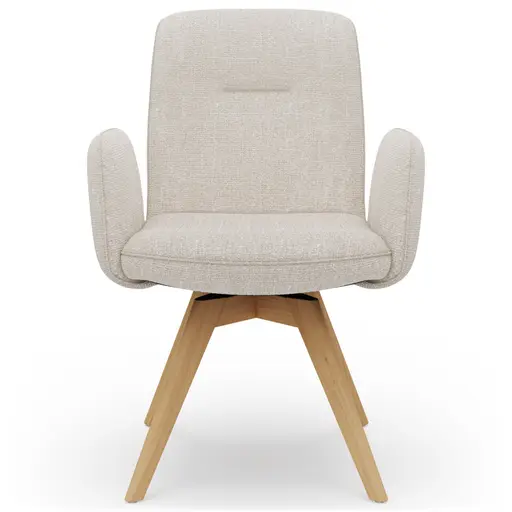 Armlehnstuhl Kamari - Stoff, Beige