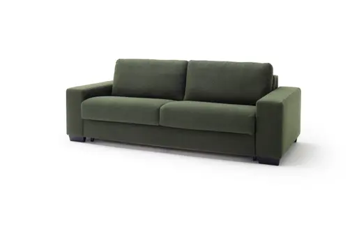 Sofa Nuoro - 3-Sitzer inkl. Schlaffunktion, Stoff, Olivgrün