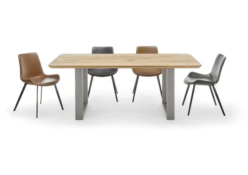 Esstisch - LB ca. 180x90 cm, Kernbuche massiv, geölt, Schweizer Kante, Natur