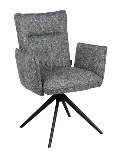 Armlehnstuhl MARCIA - drehbar, Stoff, Grau