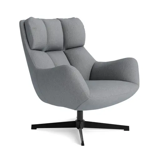 Sessel Erya - drehbar, Stoff, Kristallgrau