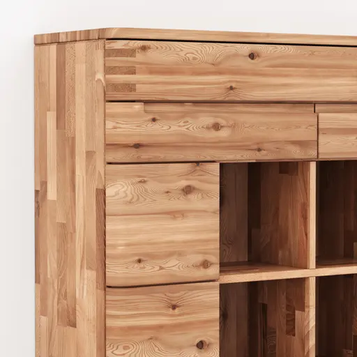 Highboard Cartago Soft - Astbuche massiv, natur geölt