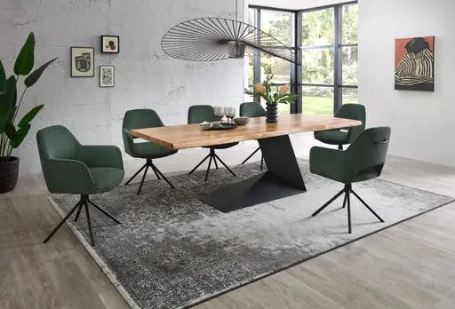 Armlehnstuhl - drehbar, Cord, Dunkelgrün