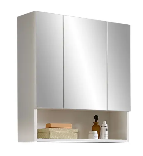 Spiegelschrank- B ca. 65 cm, Weiß Matt, Spiegel