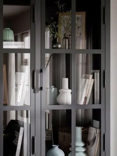 Buffetschrank Litchfield Metal - Graphit, Non-Antique / Metal, Black