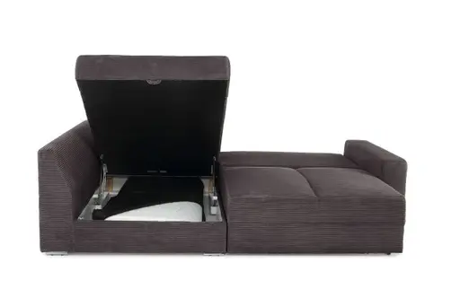 Ecksofa JANIS - 2,5-Sitzer, Ecke rechts inkl. Schlaffunktion, Stoff, Grau