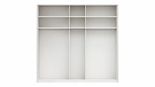 Drehtürenschrank Viana - B ca. 254 cm, Lack, Weiß, Riffholz, Wildeiche