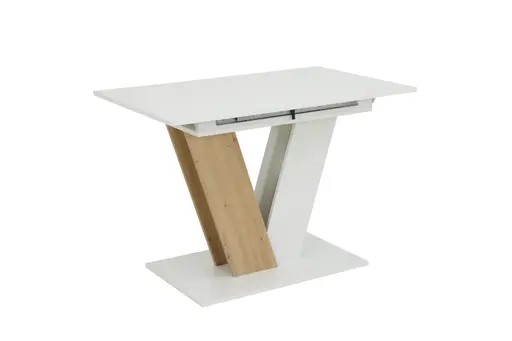 Esstisch - ausziehbar, LB ca. 110x70 cm, Weiß, Artisan Eiche Nachbildung