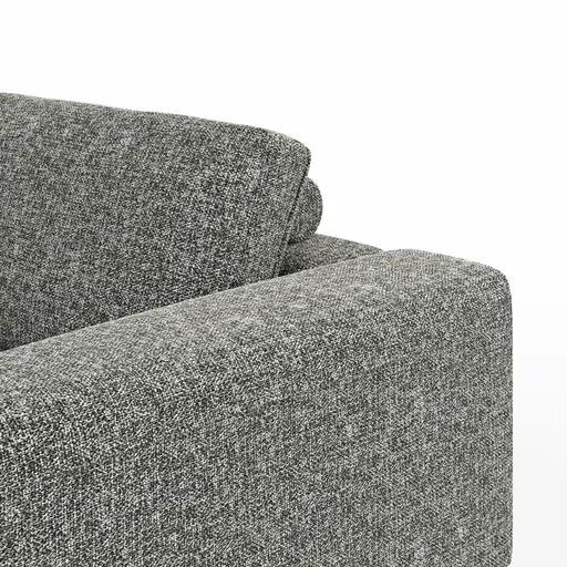 Ecksofa Solano - Longchair Links mit 1,75-Sitzer, Stoff, Dunkelgrau