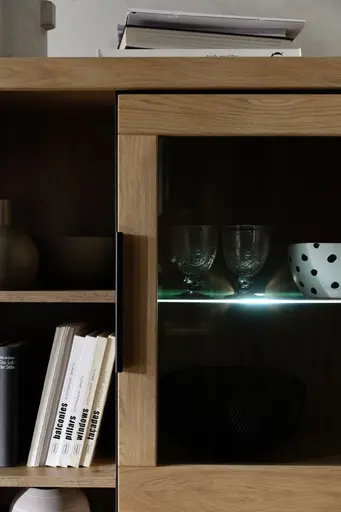 Highboard - B ca. 98 cm, Wildeiche massiv geölt