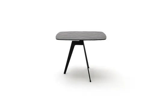 Beistelltisch Susa - LBH ca. 60x45x50 cm, Schmelzglas, Schwarz
