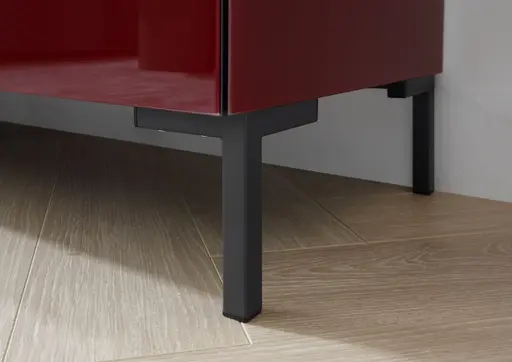 Lowboard - B ca. 181 cm, Bordeauxrot, Keramikoptik