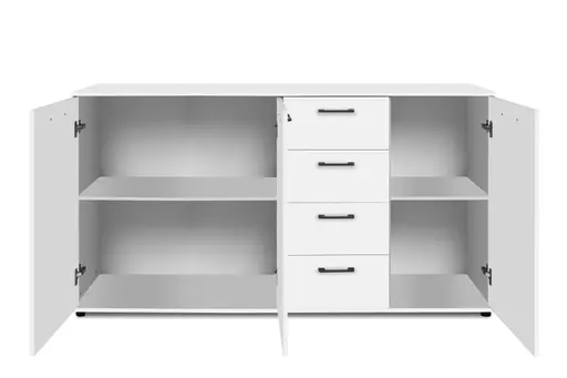 Sideboard- B ca. 160 cm, Weiß, Hochglanz