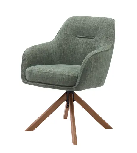 Armlehnstuhl - drehbar, Stoff, Waldgrün