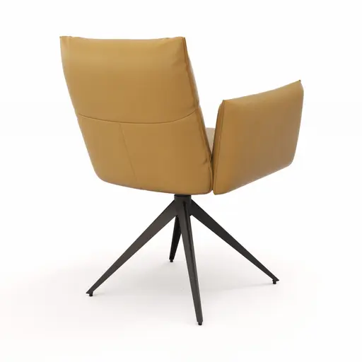 Armlehnstuhl Coscino - Leder, Kurkuma