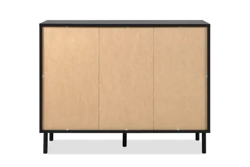 Kommode - B ca. 118 cm, Schwarz, Artisan Eiche Nachbildung