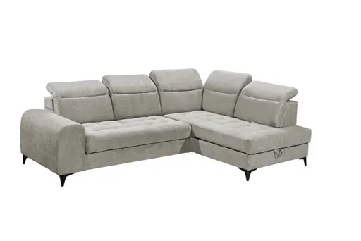 Ecksofa - 2-Sitzer, Ecke rechts inkl. Funktionen, Stoff, Taupe