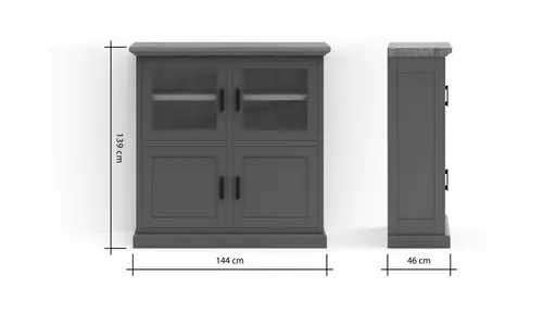 Highboard Litchfield Oak - Stone, Non-Antique / Nature Oil