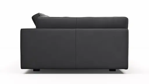 Sofa Aprino 3 - 3,5-Sitzer XXL, Dickleder, Schwarz, Armlehne Kissen