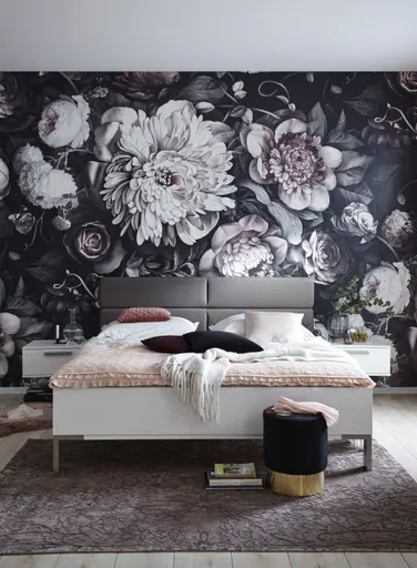 Bett Viana - Liegefläche ca. 180x200 cm, Holzwerkstoff Weiß, Kunstleder Anthrazit