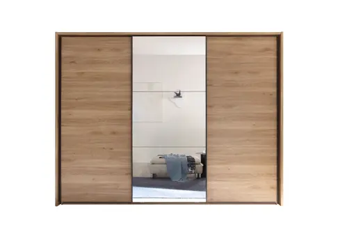 Schwebetürenschrank- B ca. 280 cm, Eiche Dekor