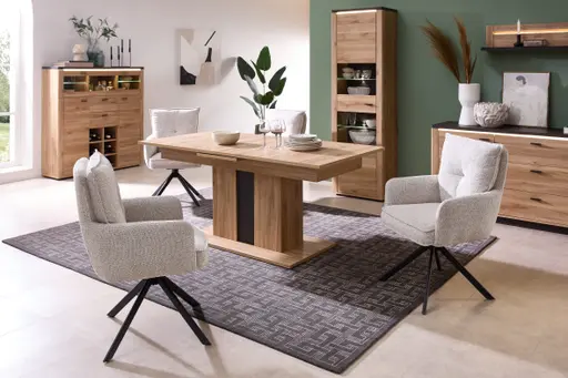 Sideboard - mit Beleuchtung, B ca. 186 cm, Eiche Nachbildung, Eiche dunkel Nachbildung