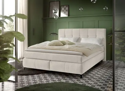 Boxspringbett- Liegefläche ca. 180x200 cm, Stoff, Beige