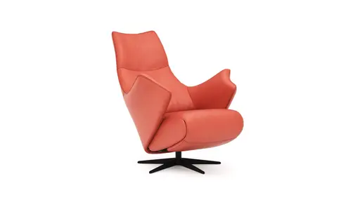 Relaxsessel Girona - Relaxfunktion (motorisch), Leder, Rot