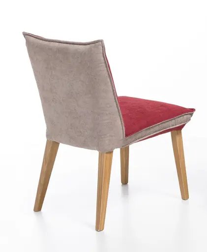 Stuhl - Stoff, Innen Rot, Außen Camel