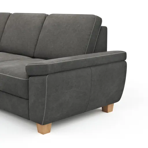 Ecksofa Sommerville - Ecke links mit 2,5-Sitzer, inkl. Schlaffunktion, Relaxfunktion (manuell), Stoff, Anthrazit