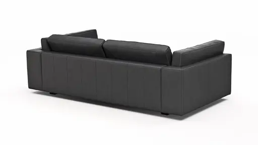Sofa Aprino 3 - 3,5-Sitzer XL, Dickleder, schwarz, Armlehne Kissen