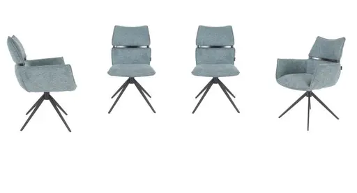 Stuhl MARJA - drehbar, Stoff, Türkis