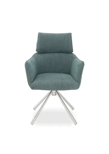 Armlehnstuhl MASHA - drehbar, Stoff, Petrol