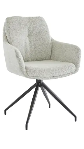 Armlehnstuhl Inke - Drehbar, Boucle, Hellgrau